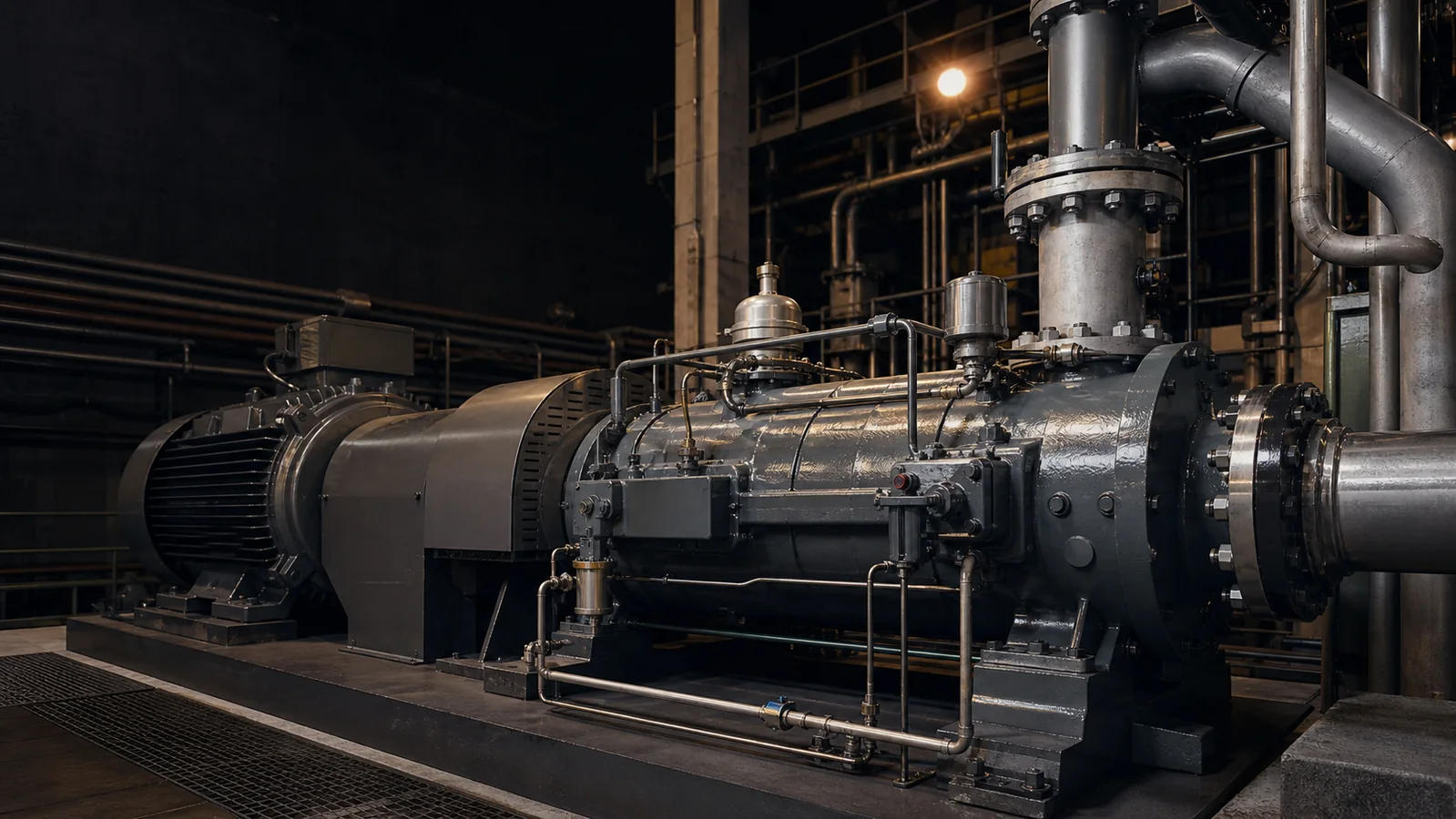 Representative boiler-feed pump and motor train